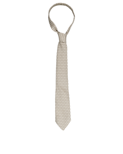 Hermes H Chain Tie, Silk, Cream/Beige, 3*